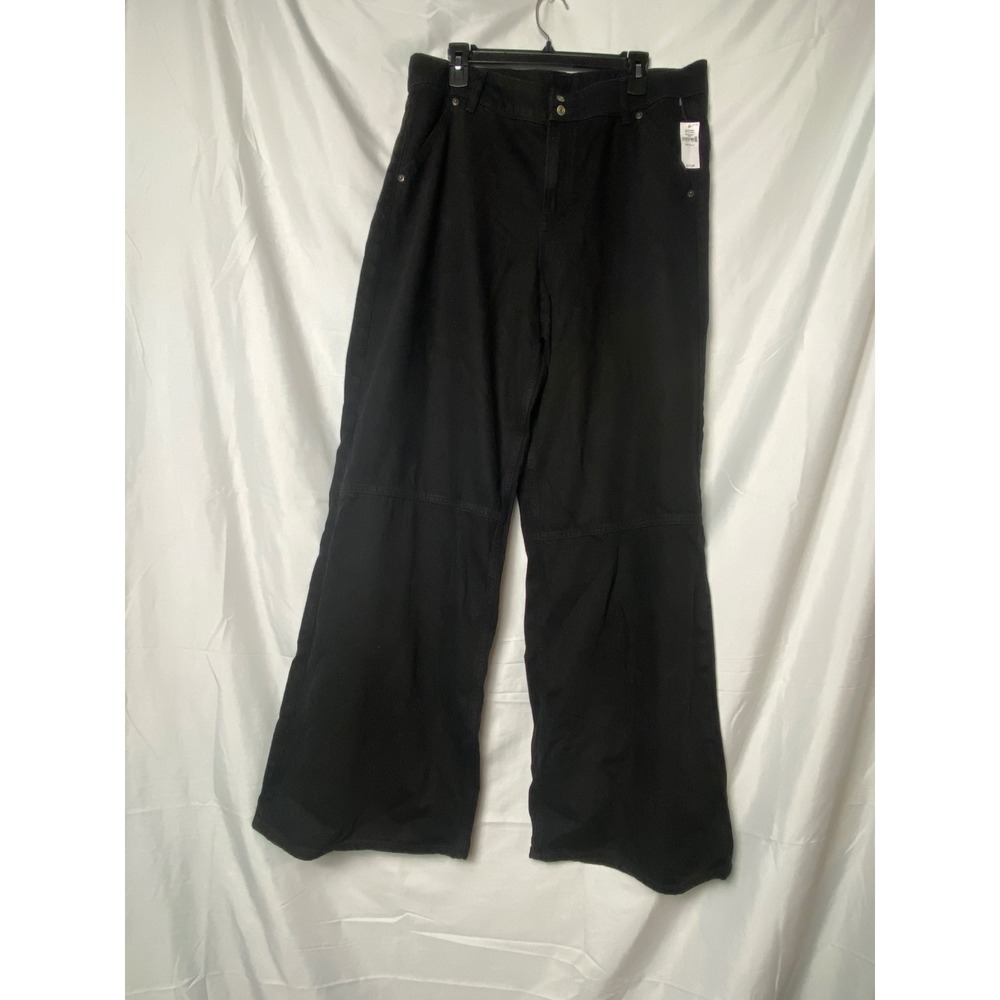 GAP 1969 Womens Black Wide Leg Trouser Jeans Pants High‎ Rise Tall NWT